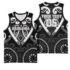 Custom Aotearoa Ngati Raukawa Basketball Jersey Maori Tribal Pattern