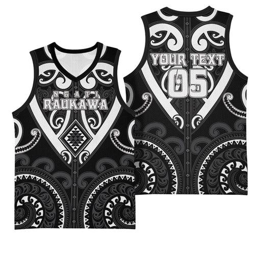 Custom Aotearoa Ngati Raukawa Basketball Jersey Maori Tribal Pattern