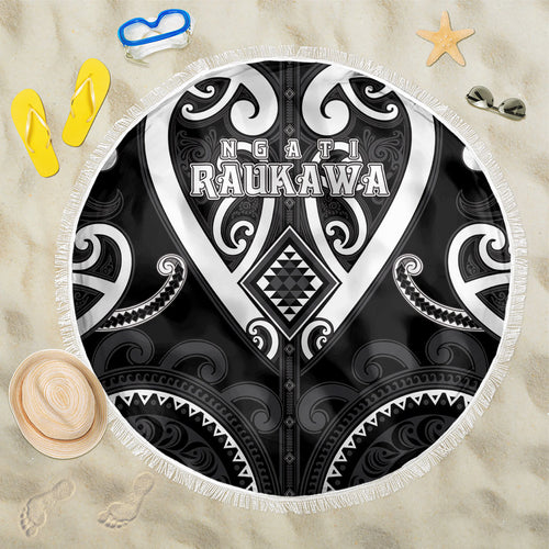Aotearoa Ngati Raukawa Beach Blanket Maori Tribal Pattern