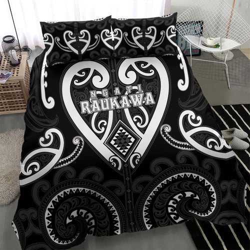 Aotearoa Ngati Raukawa Bedding Set Maori Tribal Pattern