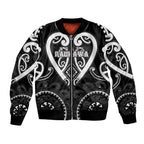 Custom Aotearoa Ngati Raukawa Bomber Jacket Maori Tribal Pattern
