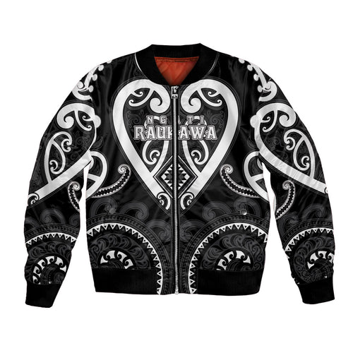 Custom Aotearoa Ngati Raukawa Bomber Jacket Maori Tribal Pattern