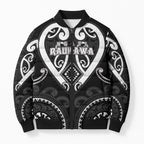 Custom Aotearoa Ngati Raukawa Bomber Puffer Jacket Maori Tribal Pattern