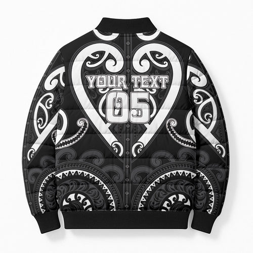 Custom Aotearoa Ngati Raukawa Bomber Puffer Jacket Maori Tribal Pattern