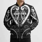 Custom Aotearoa Ngati Raukawa Bomber Puffer Jacket Maori Tribal Pattern