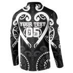 Custom Aotearoa Ngati Raukawa Button Sweatshirt Maori Tribal Pattern