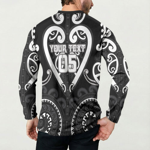 Custom Aotearoa Ngati Raukawa Button Sweatshirt Maori Tribal Pattern