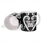 Custom Aotearoa Ngati Raukawa Ceramic Mug Maori Tribal Pattern