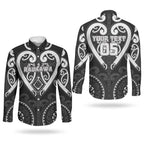Custom Aotearoa Ngati Raukawa Couples Matching Mermaid Dress and Long Sleeve Button Shirt Maori Tribal Pattern