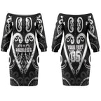 Custom Aotearoa Ngati Raukawa Couples Matching Off The Shoulder Long Sleeve Dress and Hawaiian Shirt Maori Tribal Pattern