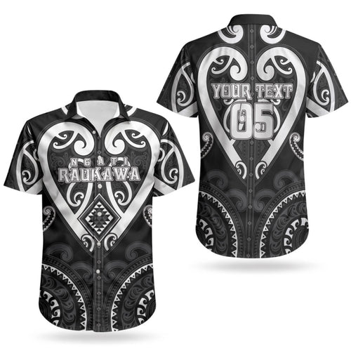 Custom Aotearoa Ngati Raukawa Couples Matching Puletasi and Hawaiian Shirt Maori Tribal Pattern
