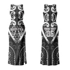 Custom Aotearoa Ngati Raukawa Couples Matching Tank Maxi Dress and Long Sleeve Button Shirt Maori Tribal Pattern