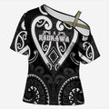 Custom Aotearoa Ngati Raukawa Cross Shoulder Shirt Maori Tribal Pattern