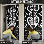 Custom Aotearoa Ngati Raukawa Door Cover Maori Tribal Pattern