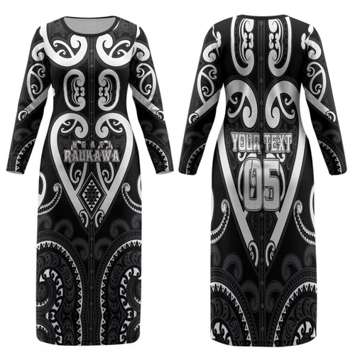 Custom Aotearoa Ngati Raukawa Family Matching Long Sleeve Bodycon Dress and Hawaiian Shirt Maori Tribal Pattern
