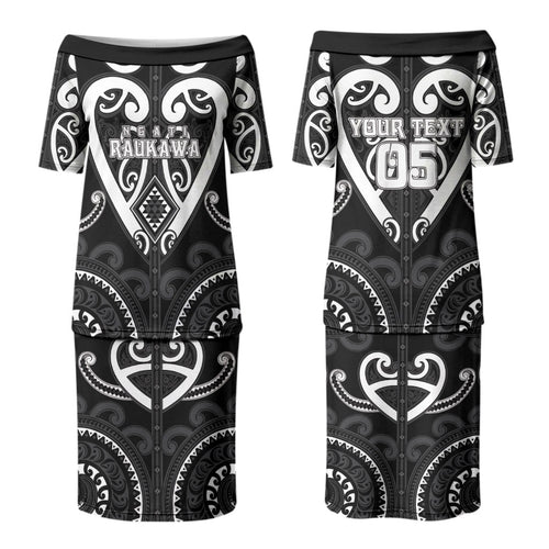 Custom Aotearoa Ngati Raukawa Family Matching Puletasi and Hawaiian Shirt Maori Tribal Pattern