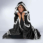 Aotearoa Ngati Raukawa Hooded Blanket Maori Tribal Pattern