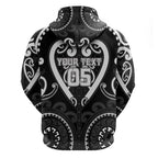 Custom Aotearoa Ngati Raukawa Hoodie Maori Tribal Pattern