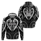Custom Aotearoa Ngati Raukawa Hoodie Maori Tribal Pattern