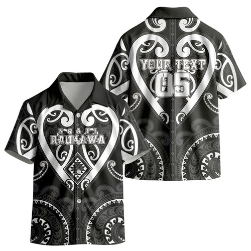Custom Aotearoa Ngati Raukawa Kid Hawaiian Shirt Maori Tribal Pattern