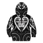 Custom Aotearoa Ngati Raukawa Kid Hoodie Maori Tribal Pattern