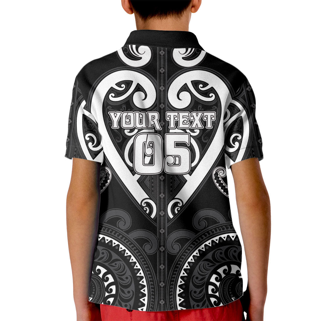 Custom Aotearoa Ngati Raukawa Kid Polo Shirt Maori Tribal Pattern