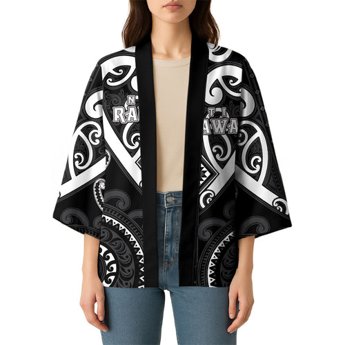 Custom Aotearoa Ngati Raukawa Kimono Maori Tribal Pattern