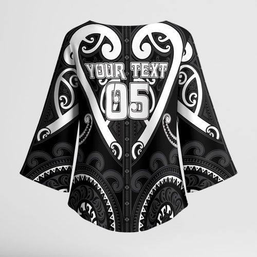 Custom Aotearoa Ngati Raukawa Kimono Sleeve Blouse Maori Tribal Pattern