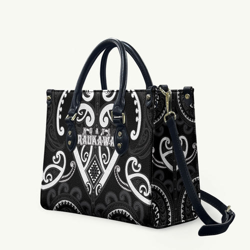 Aotearoa Ngati Raukawa Leather Bag Maori Tribal Pattern