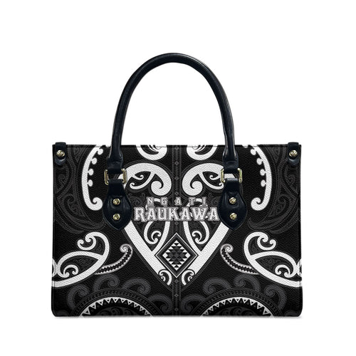 Aotearoa Ngati Raukawa Leather Bag Maori Tribal Pattern