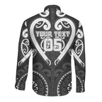 Custom Aotearoa Ngati Raukawa Long Sleeve Button Shirt Maori Tribal Pattern