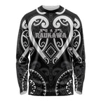 Custom Aotearoa Ngati Raukawa Long Sleeve Shirt Maori Tribal Pattern