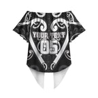 Custom Aotearoa Ngati Raukawa Off Shoulder Wrap Waist Top Maori Tribal Pattern