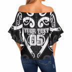 Custom Aotearoa Ngati Raukawa Off Shoulder Wrap Waist Top Maori Tribal Pattern