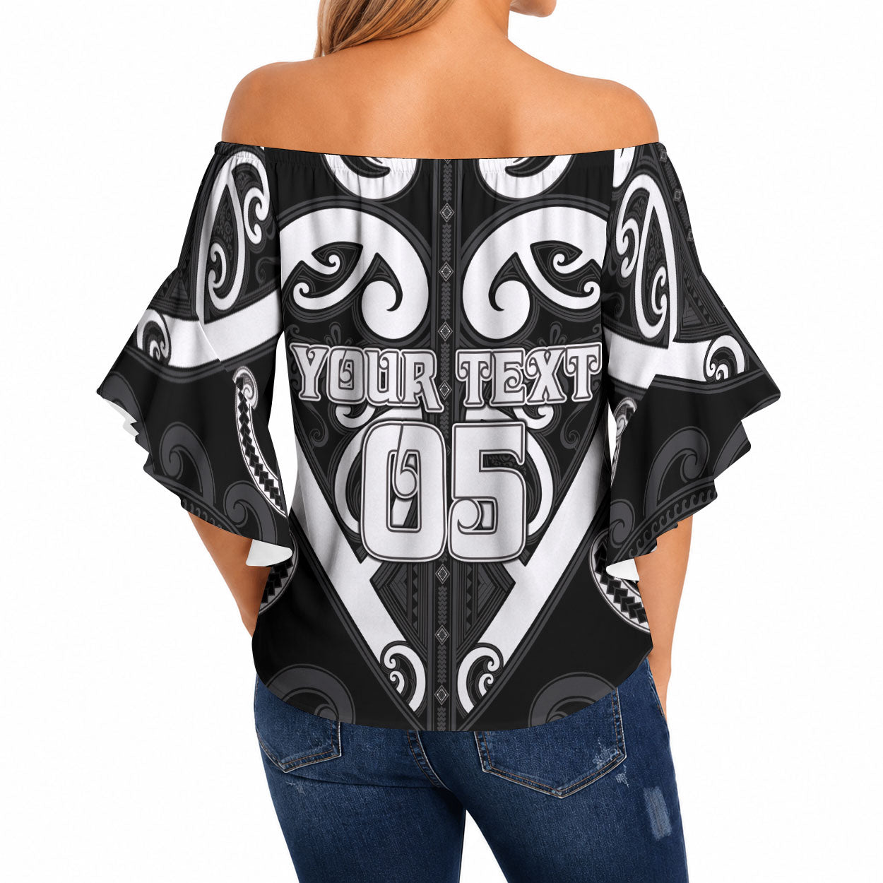Custom Aotearoa Ngati Raukawa Off Shoulder Wrap Waist Top Maori Tribal Pattern