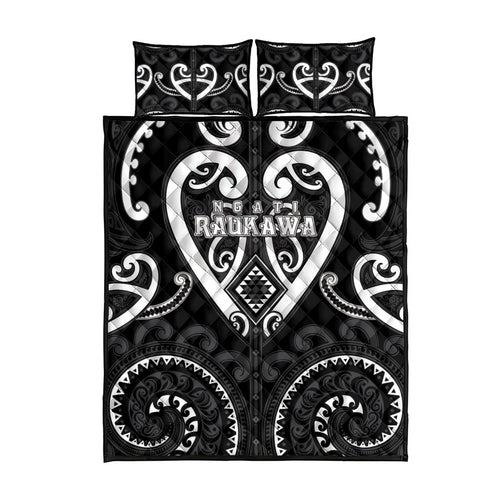 Aotearoa Ngati Raukawa Quilt Bed Set Maori Tribal Pattern