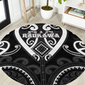 Aotearoa Ngati Raukawa Round Carpet Maori Tribal Pattern
