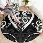 Aotearoa Ngati Raukawa Round Carpet Maori Tribal Pattern