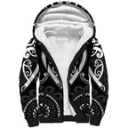 Custom Aotearoa Ngati Raukawa Sherpa Hoodie Maori Tribal Pattern