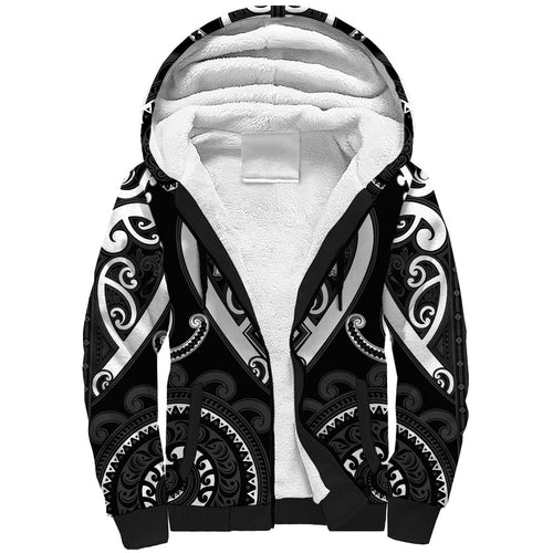 Custom Aotearoa Ngati Raukawa Sherpa Hoodie Maori Tribal Pattern