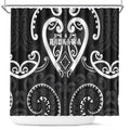 Aotearoa Ngati Raukawa Shower Curtain Maori Tribal Pattern