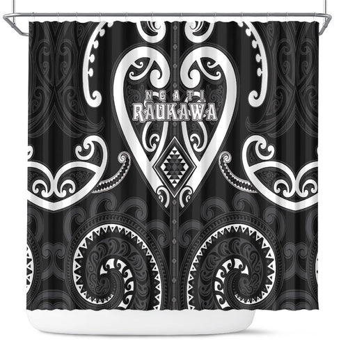 Aotearoa Ngati Raukawa Shower Curtain Maori Tribal Pattern