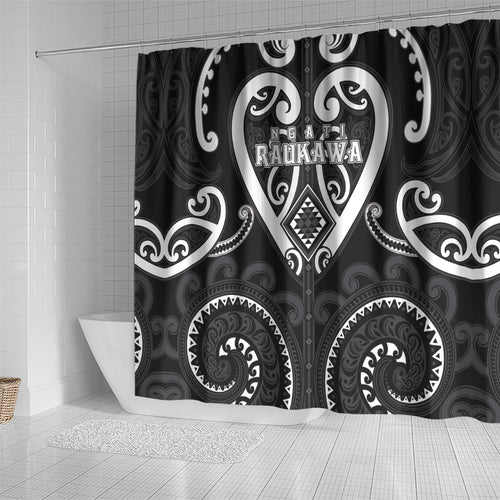 Aotearoa Ngati Raukawa Shower Curtain Maori Tribal Pattern