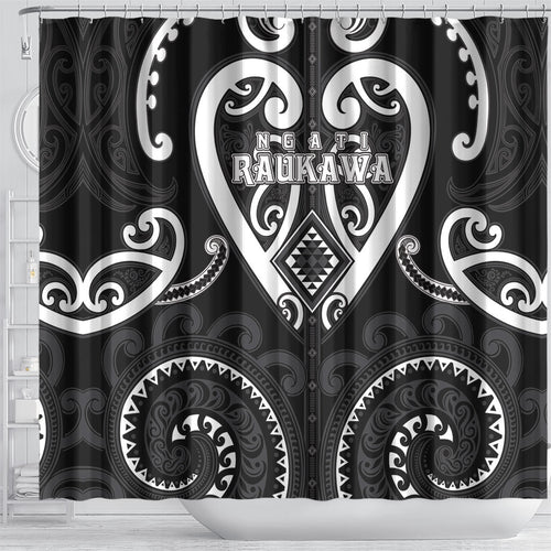 Aotearoa Ngati Raukawa Shower Curtain Maori Tribal Pattern