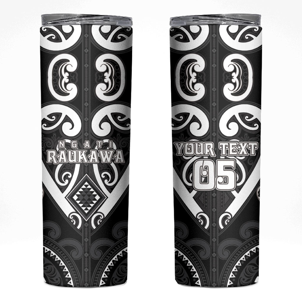 Custom Aotearoa Ngati Raukawa Skinny Tumbler Maori Tribal Pattern