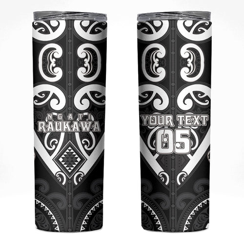 Custom Aotearoa Ngati Raukawa Skinny Tumbler Maori Tribal Pattern