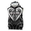 Custom Aotearoa Ngati Raukawa Sleeveless Hoodie Maori Tribal Pattern