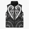 Custom Aotearoa Ngati Raukawa Sleeveless Puffer Jacket Maori Tribal Pattern