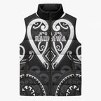 Custom Aotearoa Ngati Raukawa Sleeveless Puffer Jacket Maori Tribal Pattern