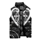 Custom Aotearoa Ngati Raukawa Sleeveless Puffer Jacket Maori Tribal Pattern